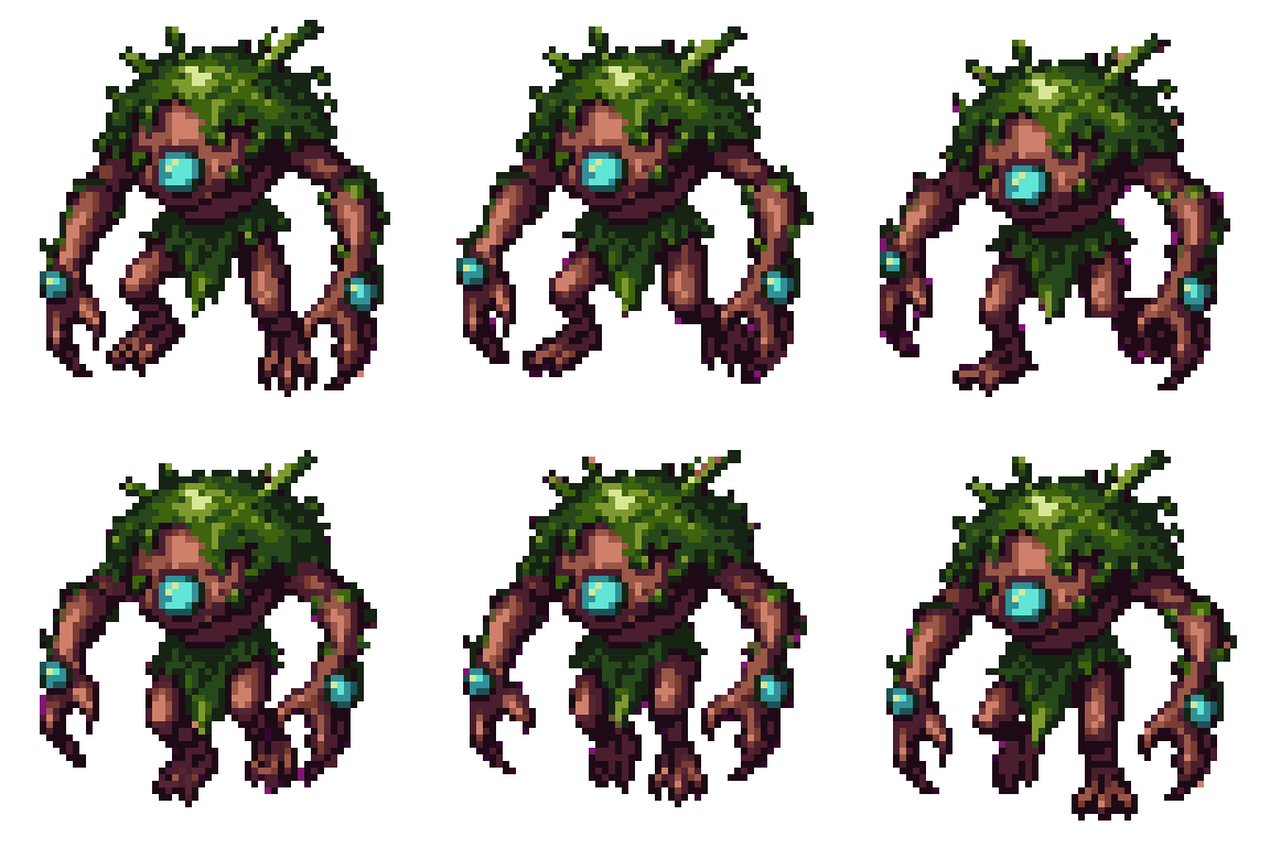 Pixel Art Forest Guardian Monster Running pixel art