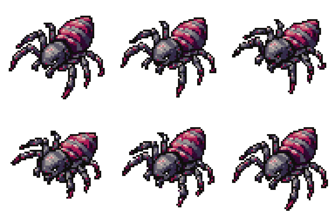 isometric spider for tower defence Hurt pixel art
