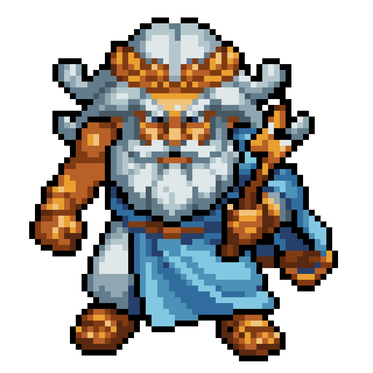 Greek God Zeus with Lightning Bolt pixel art