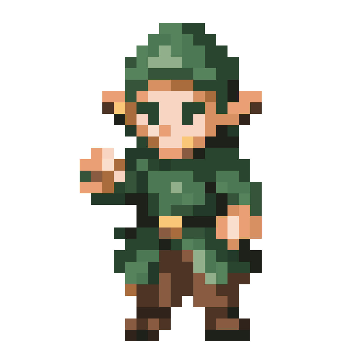 Chibi Style Elf Ranger in Idle Stance pixel art