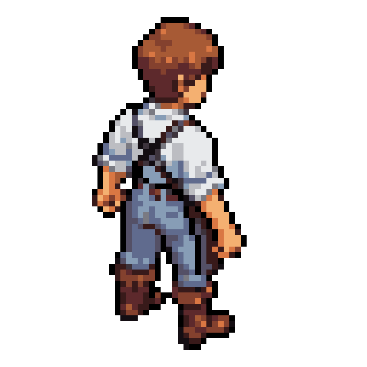 young blacksmith apprentice character sprite pixel art