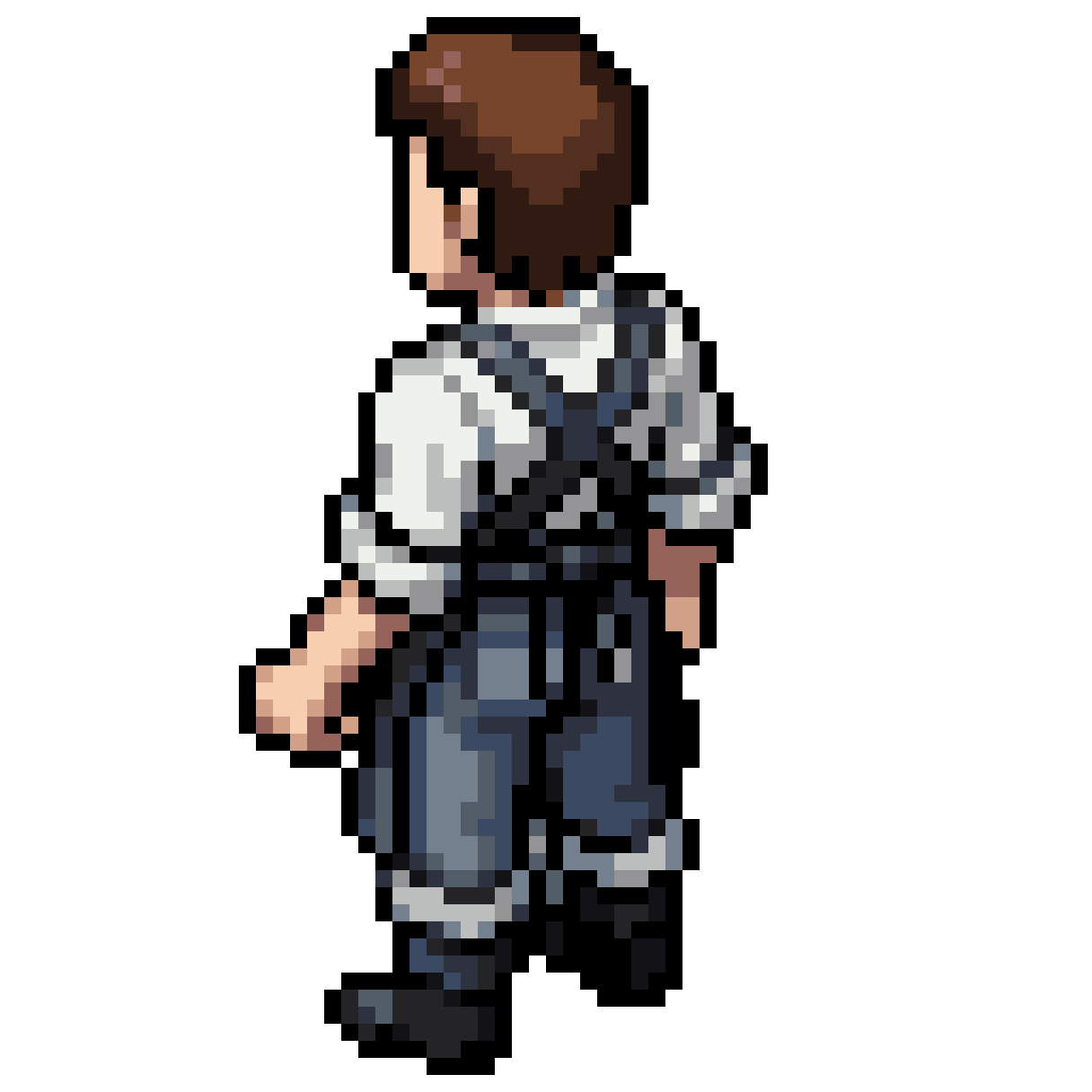 young blacksmith apprentice character sprite pixel art