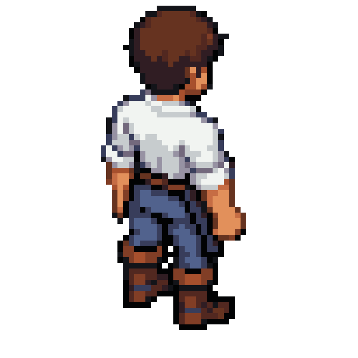 young blacksmith apprentice character sprite pixel art