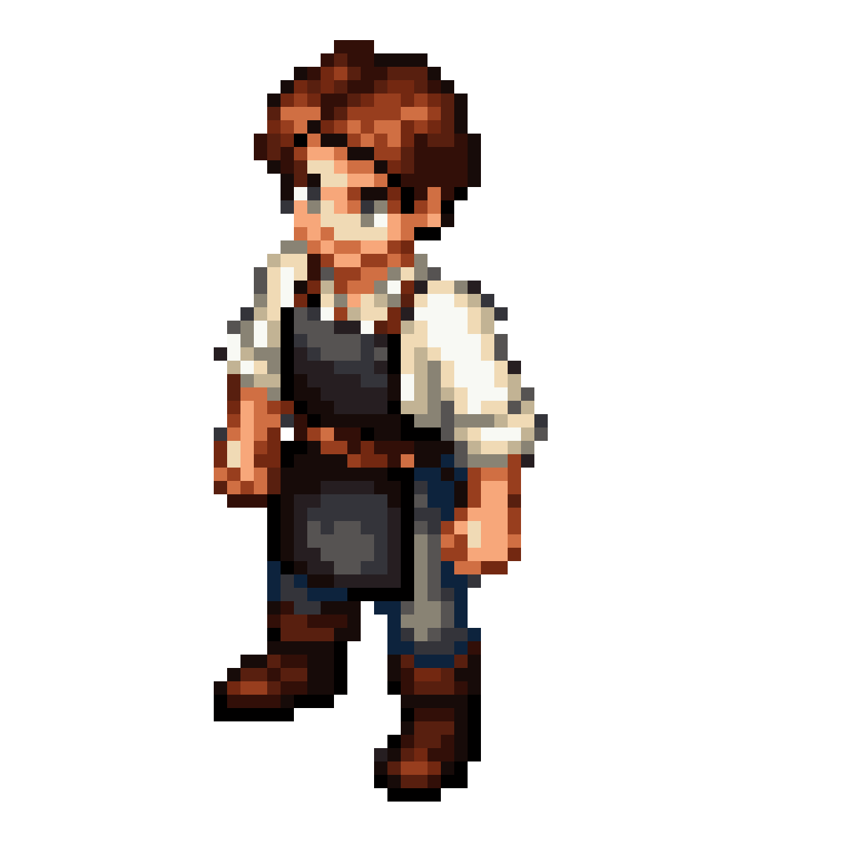 young blacksmith apprentice sprite pixel art