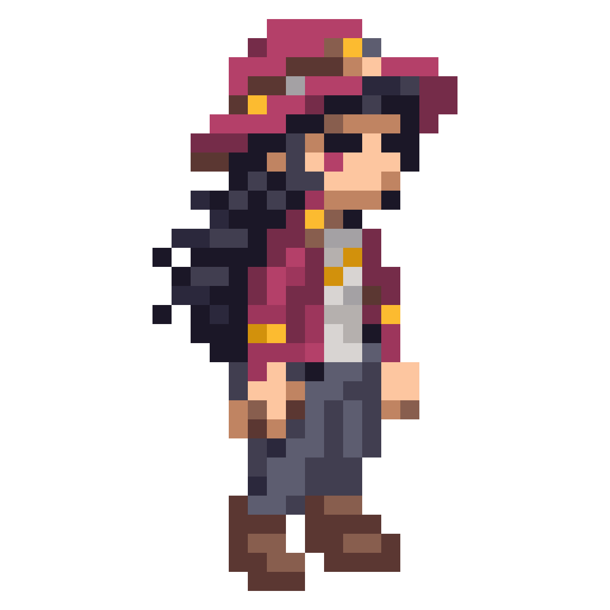 girl explorer walking pixel art