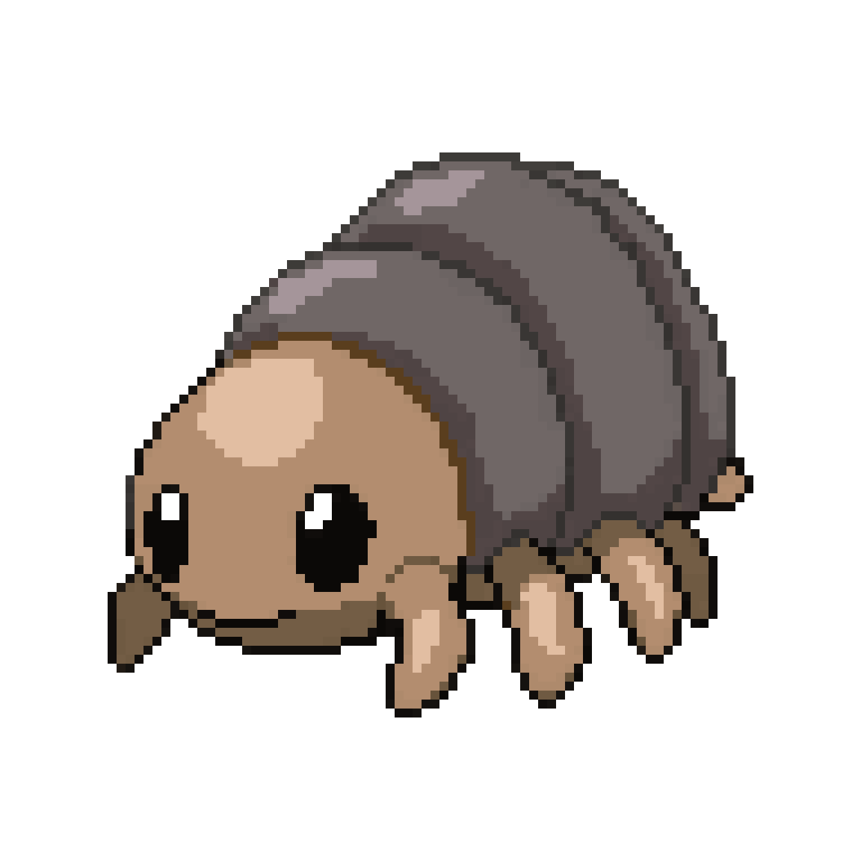 small armored isopod-trilobite monster pixel art