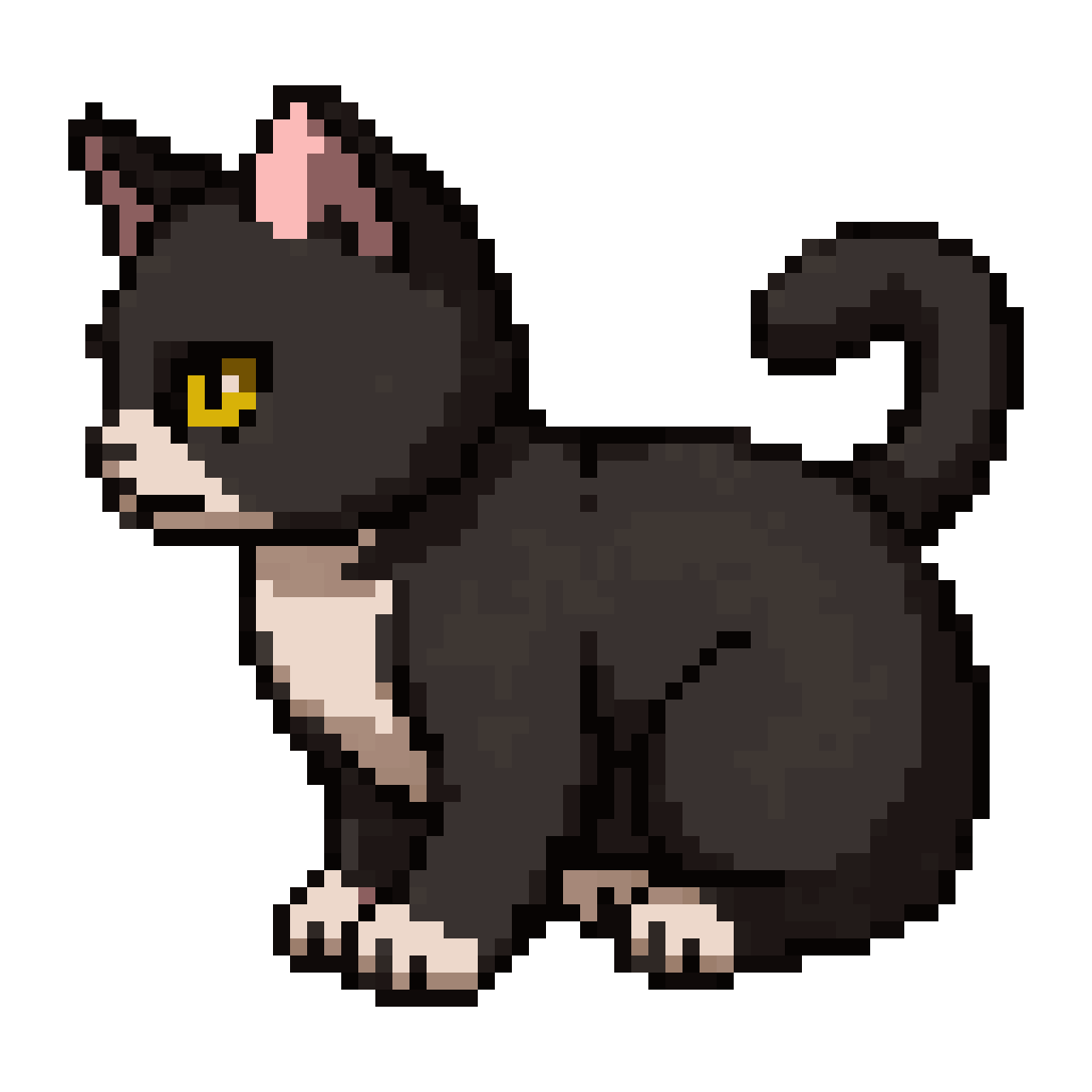 A cute cat running pixel art