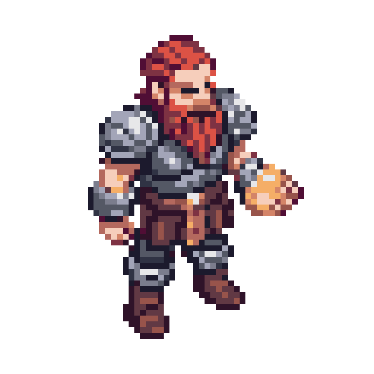 Red Haired Bearded Viking Warrior pixel art