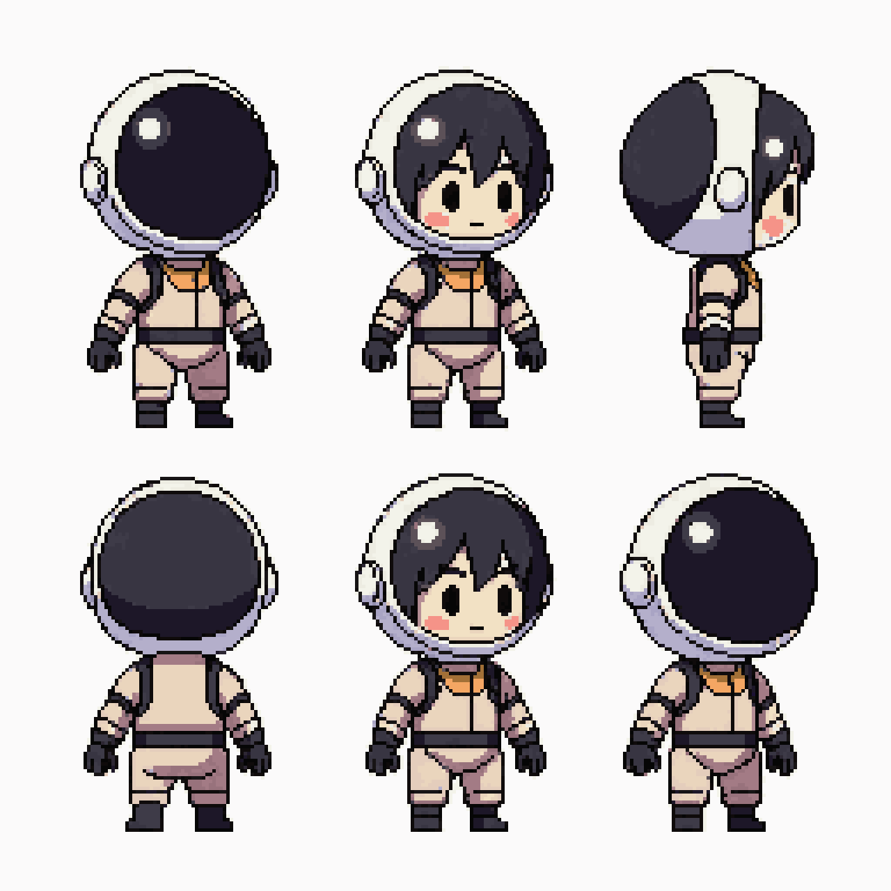 Cute Character in Space Suit pixel art