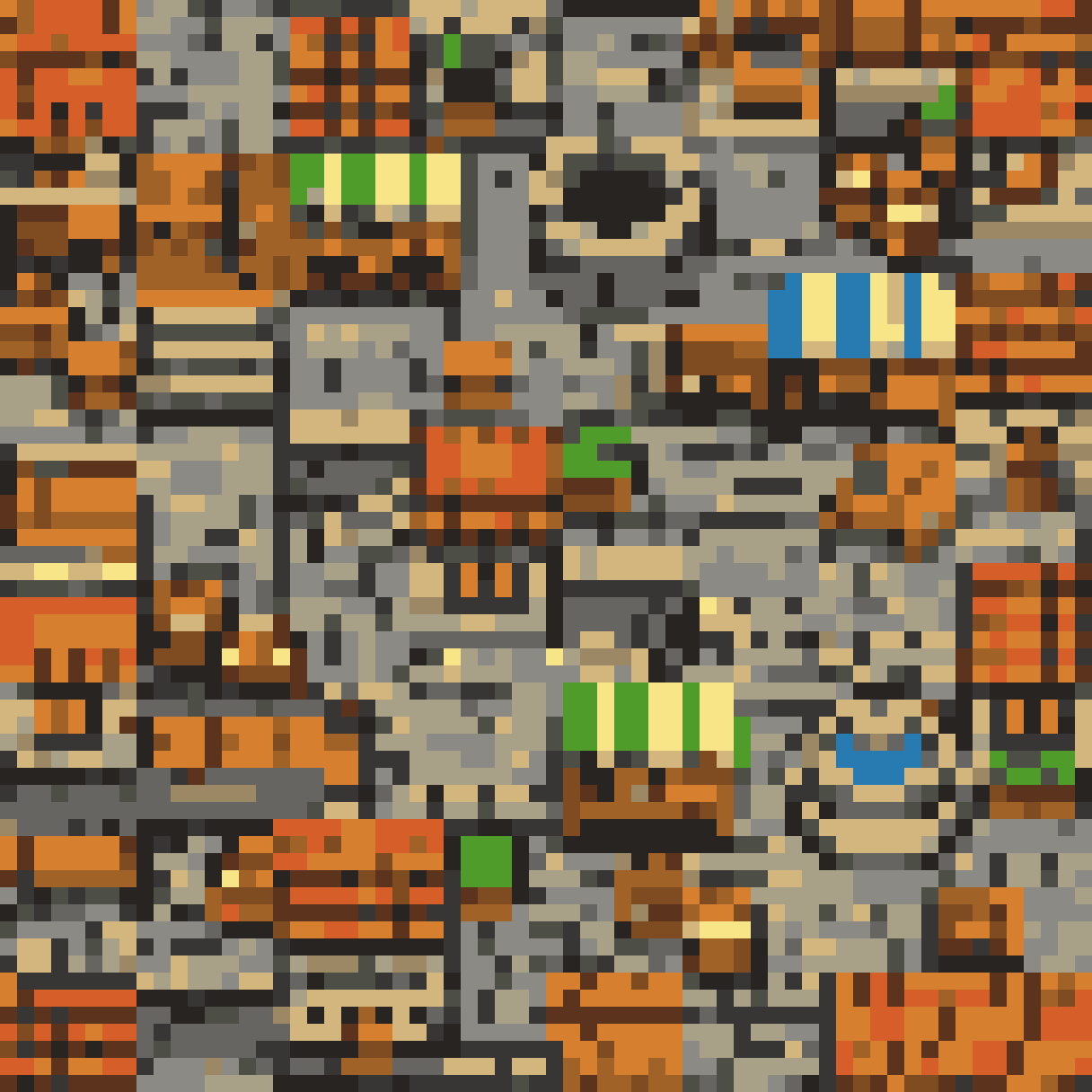 2D Tileset of an Old City pixel art