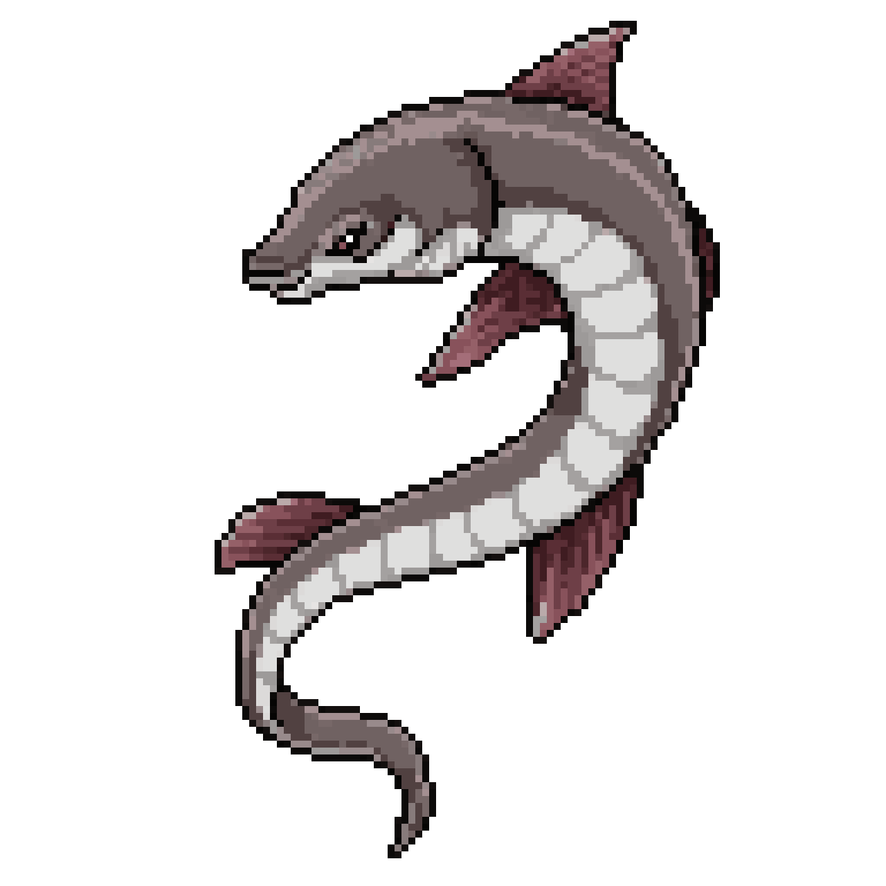 deity in the form of a sturgeon pixel art