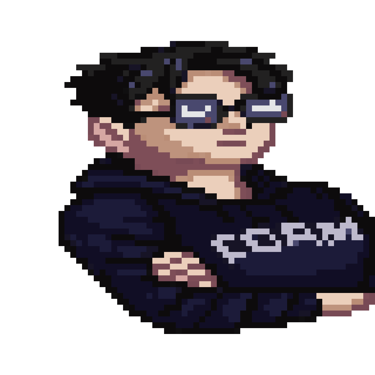 16-bit young man with fire pixel art