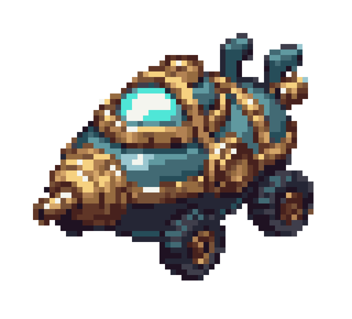 Cute Steampunk Mining Drill-Pod pixel art