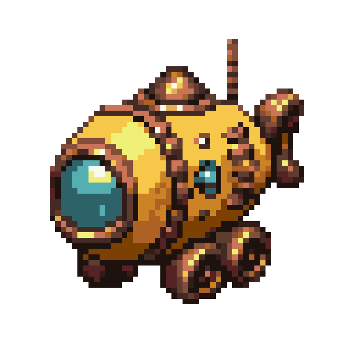 Cute Steampunk Mining Drill-Pod pixel art
