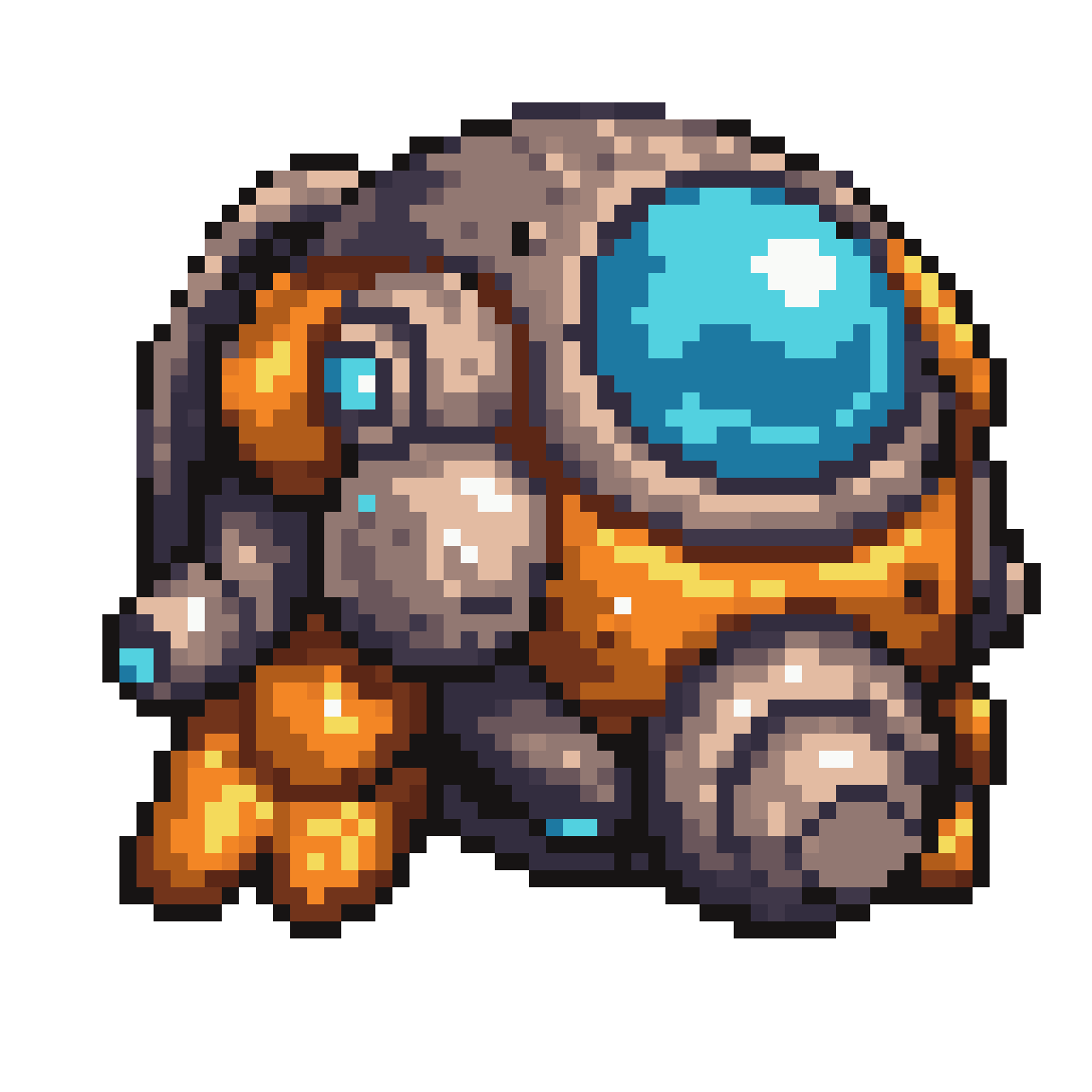 Cute Steampunk Mining Drill-Pod pixel art
