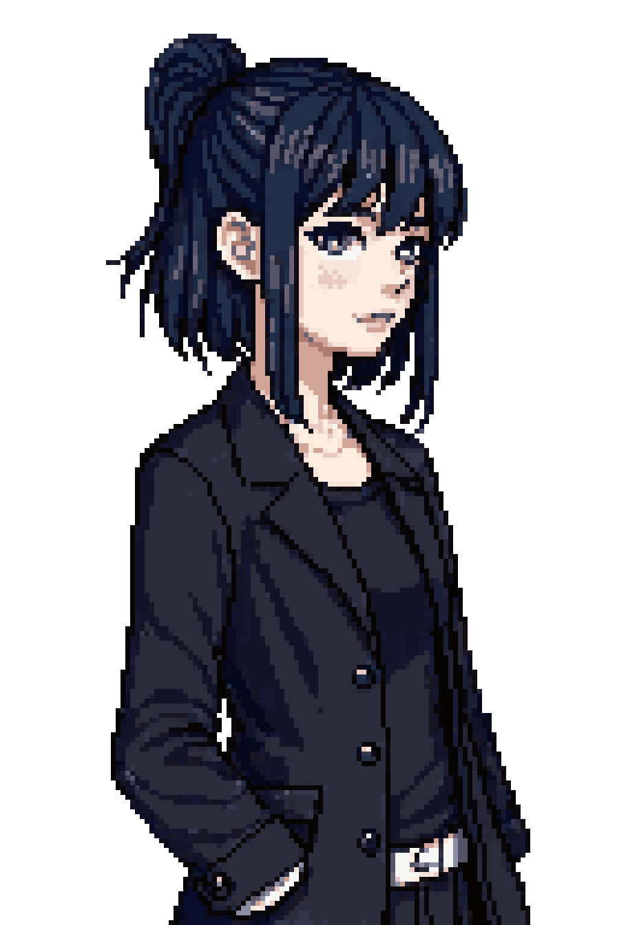 Goth Girl in Attractive Clothes pixel art