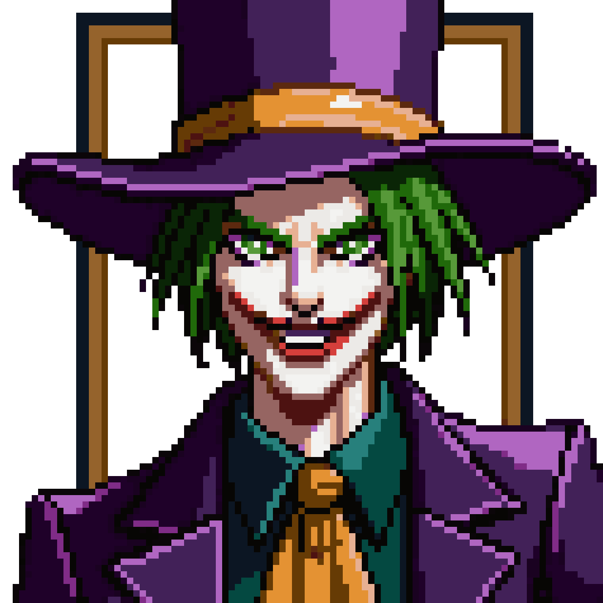 Heart Joker Card Design pixel art