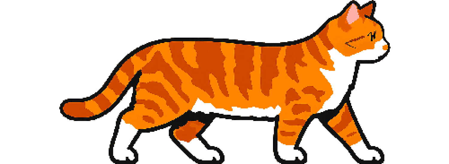 a cat pixel art