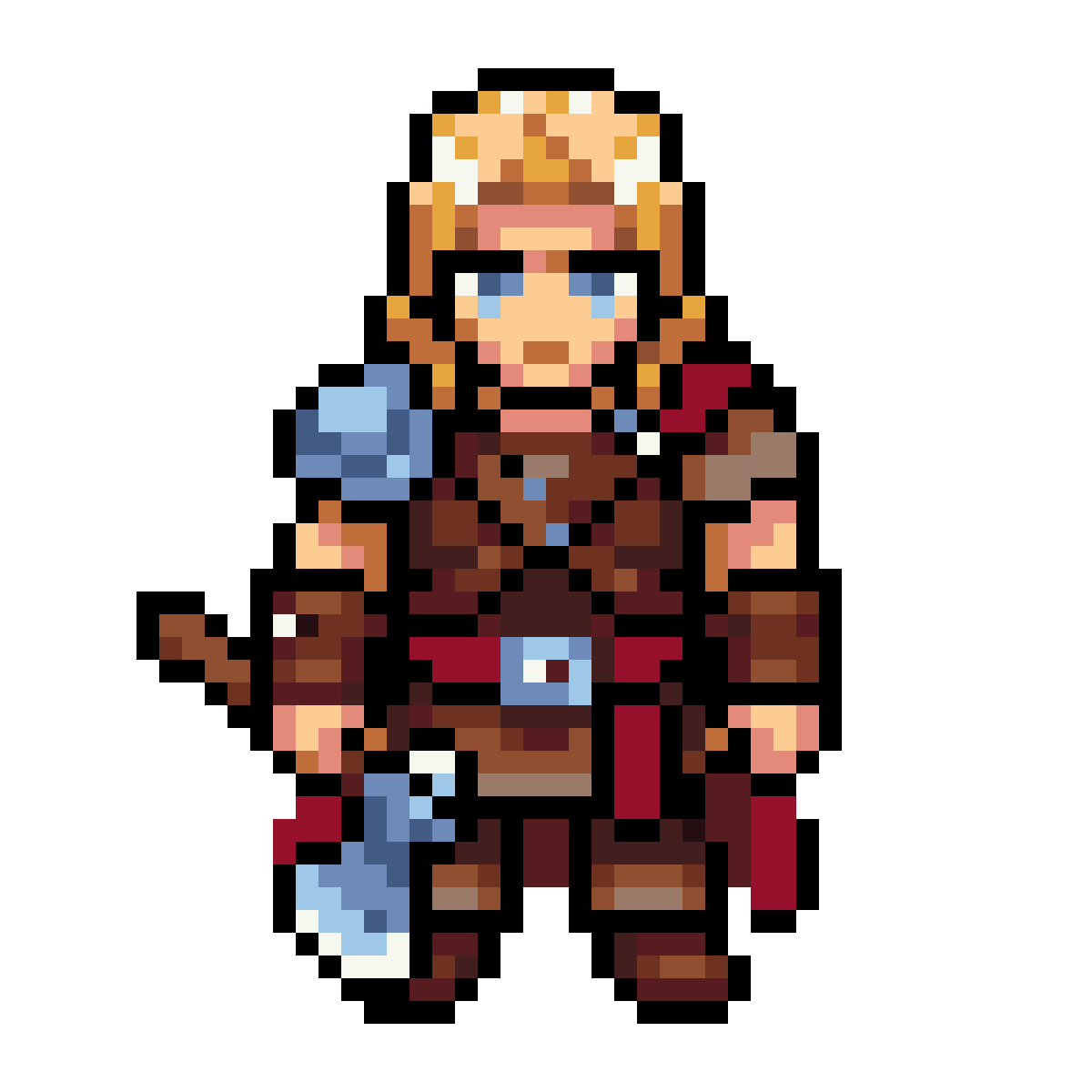 Young Viking with Axe pixel art