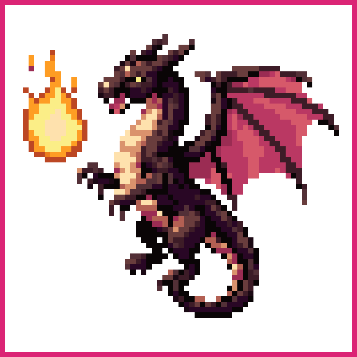 dragon flying and breathing fire