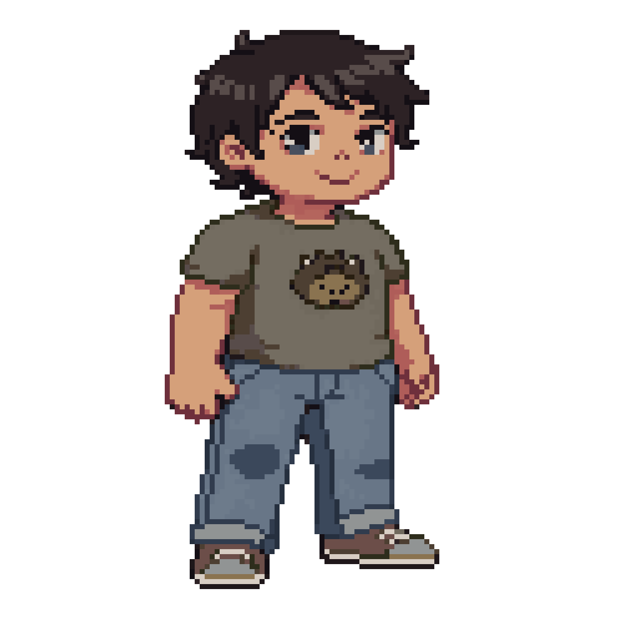 Boy character, soft chibi pixel pixel art