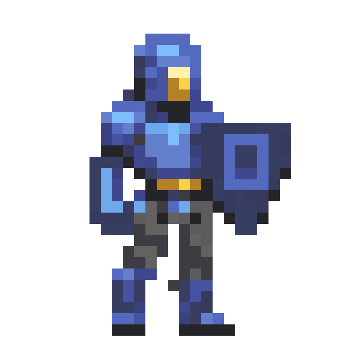 32x32 pixel art knight with sword and shield pixel art