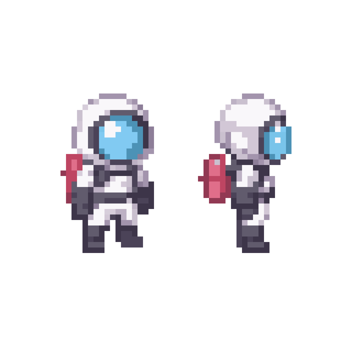 Astronaut in White Space Suit pixel art