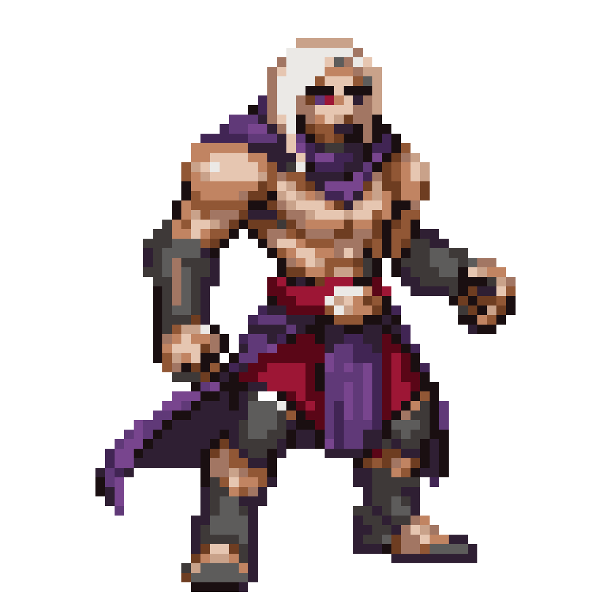 Priest Character with Various Actions pixel art