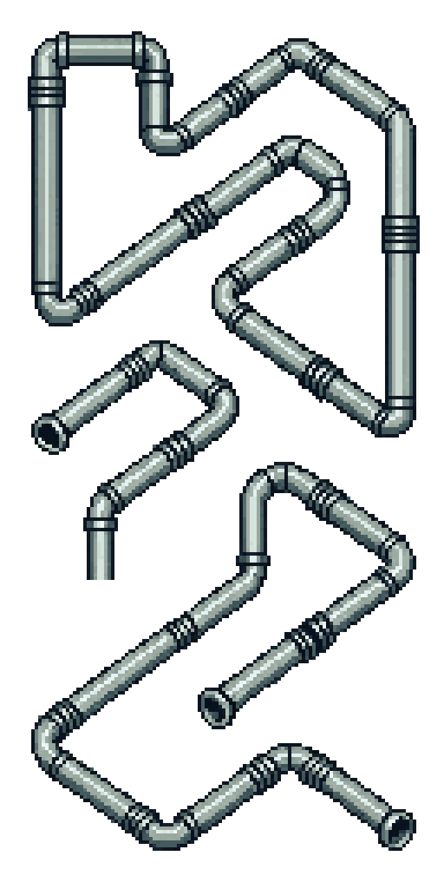 Isometric Pipe Tileset for Project Zomboid pixel art