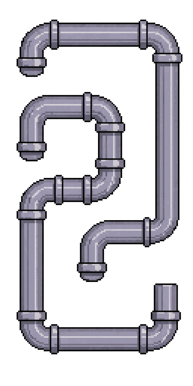 Isometric Pipe Tileset for Project Zomboid pixel art