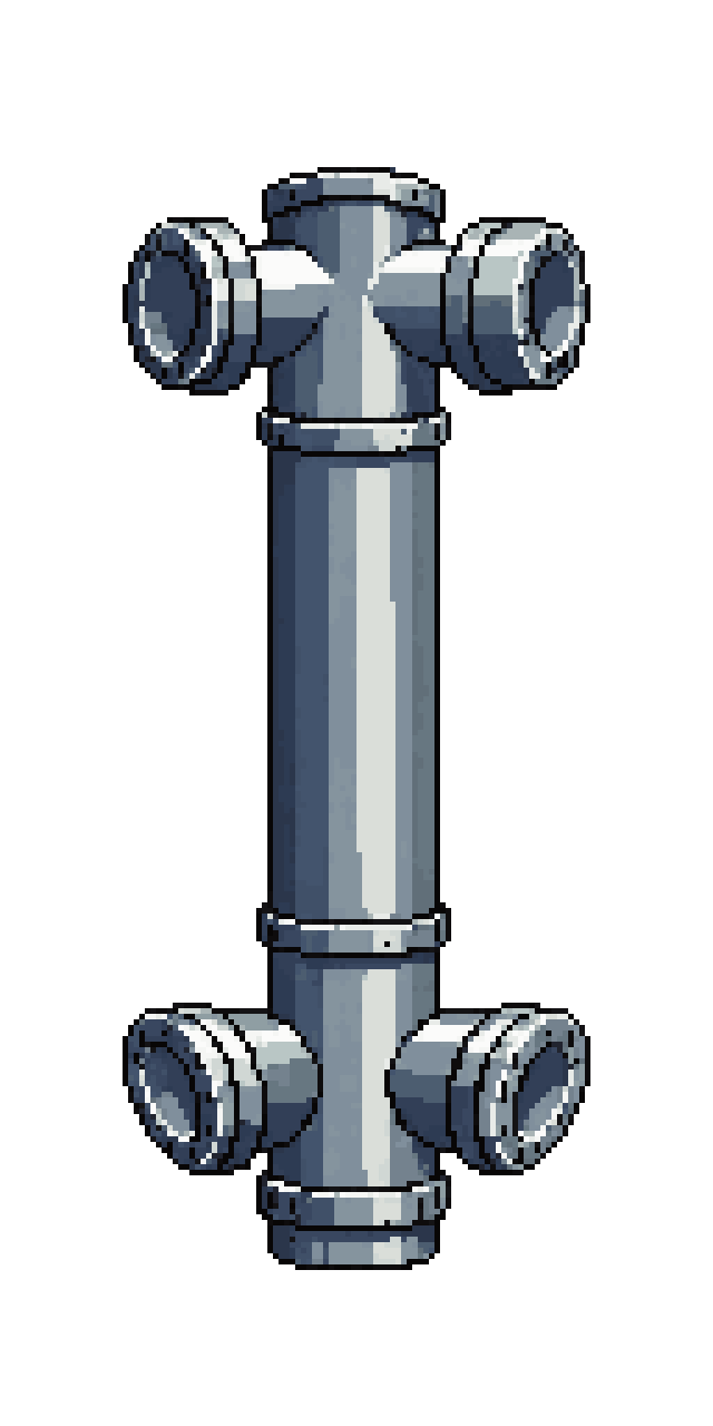 Industrial Metal Water Pipe Tile pixel art