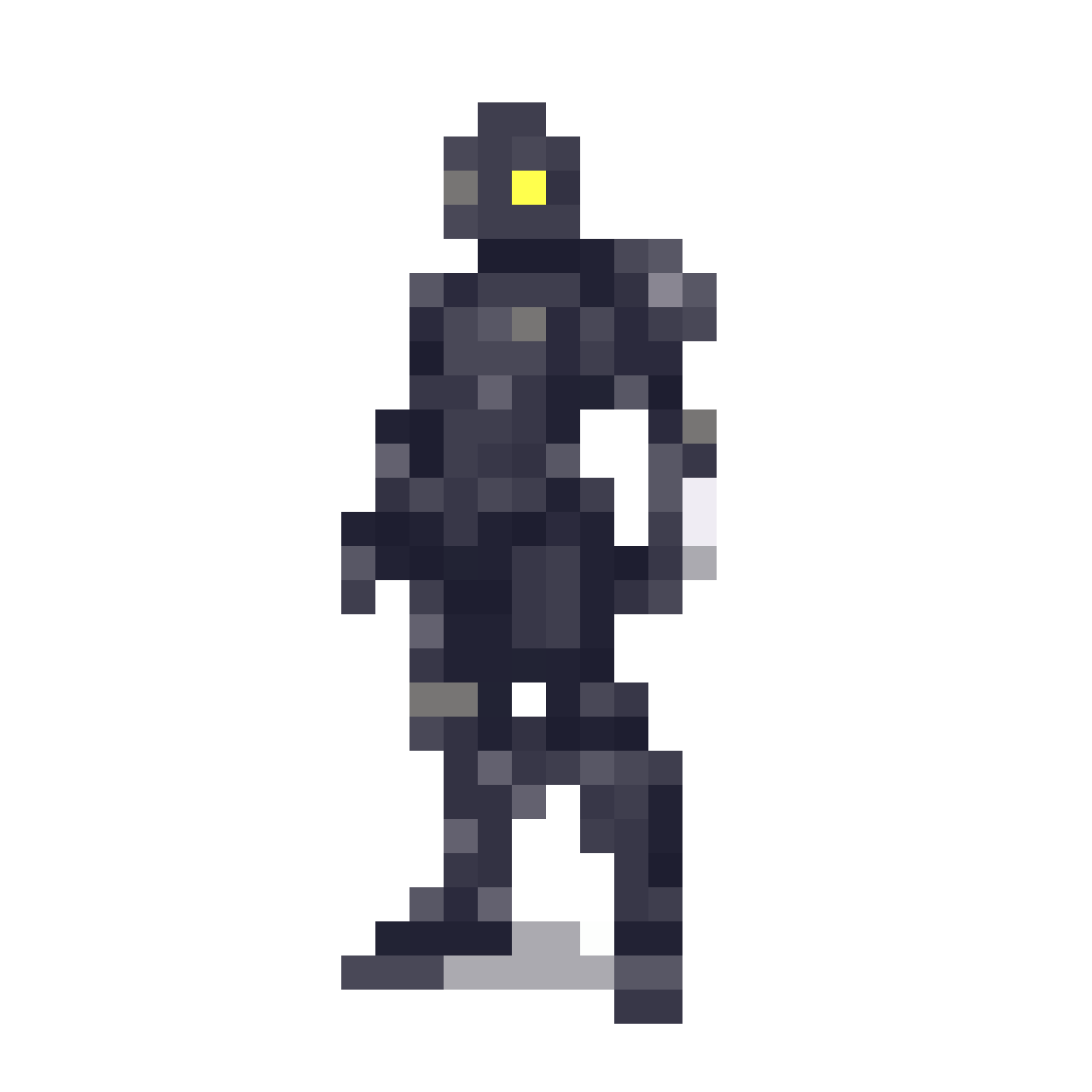 cyborg slave standing, grimdark, pixel art