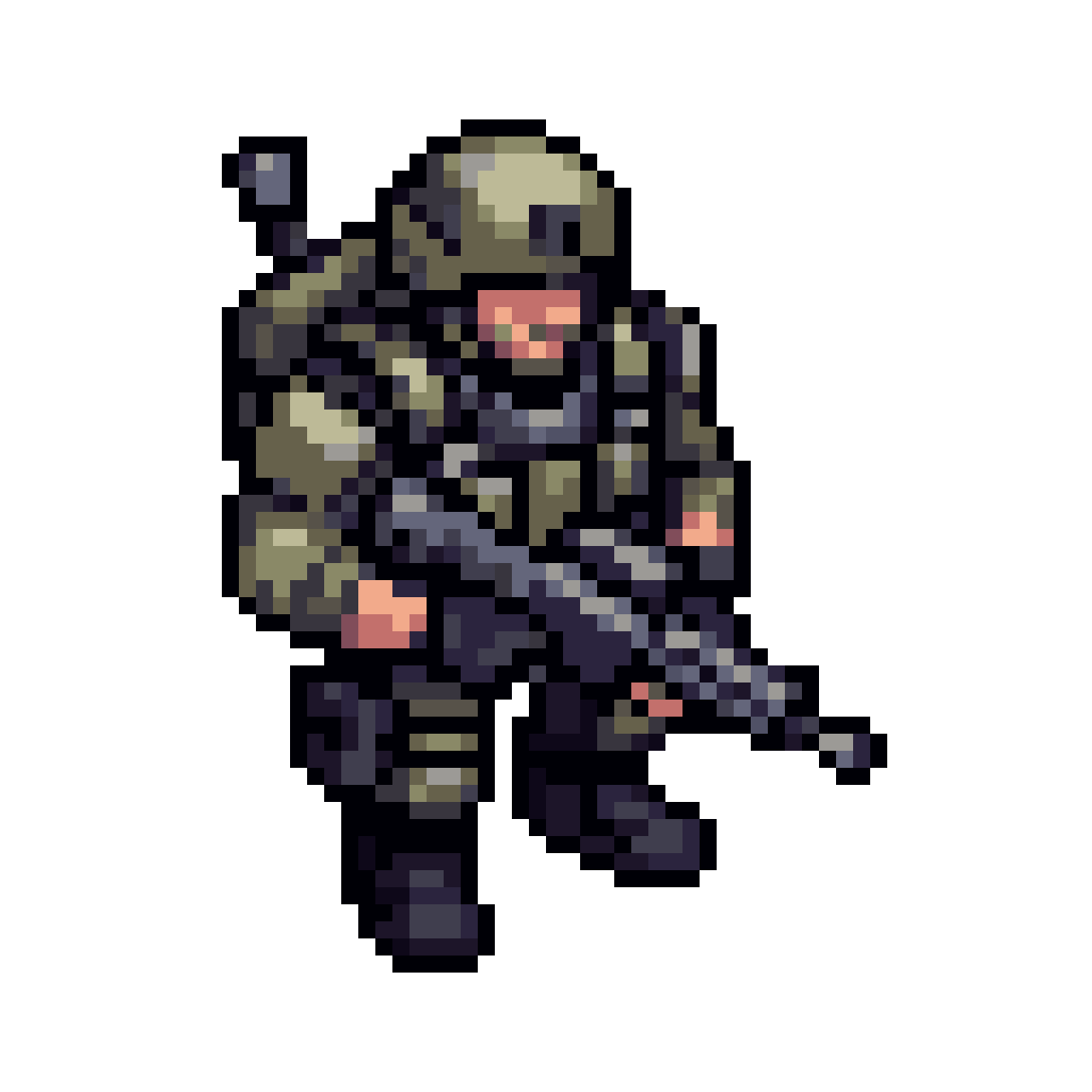 Top Down Modern Soldier pixel art