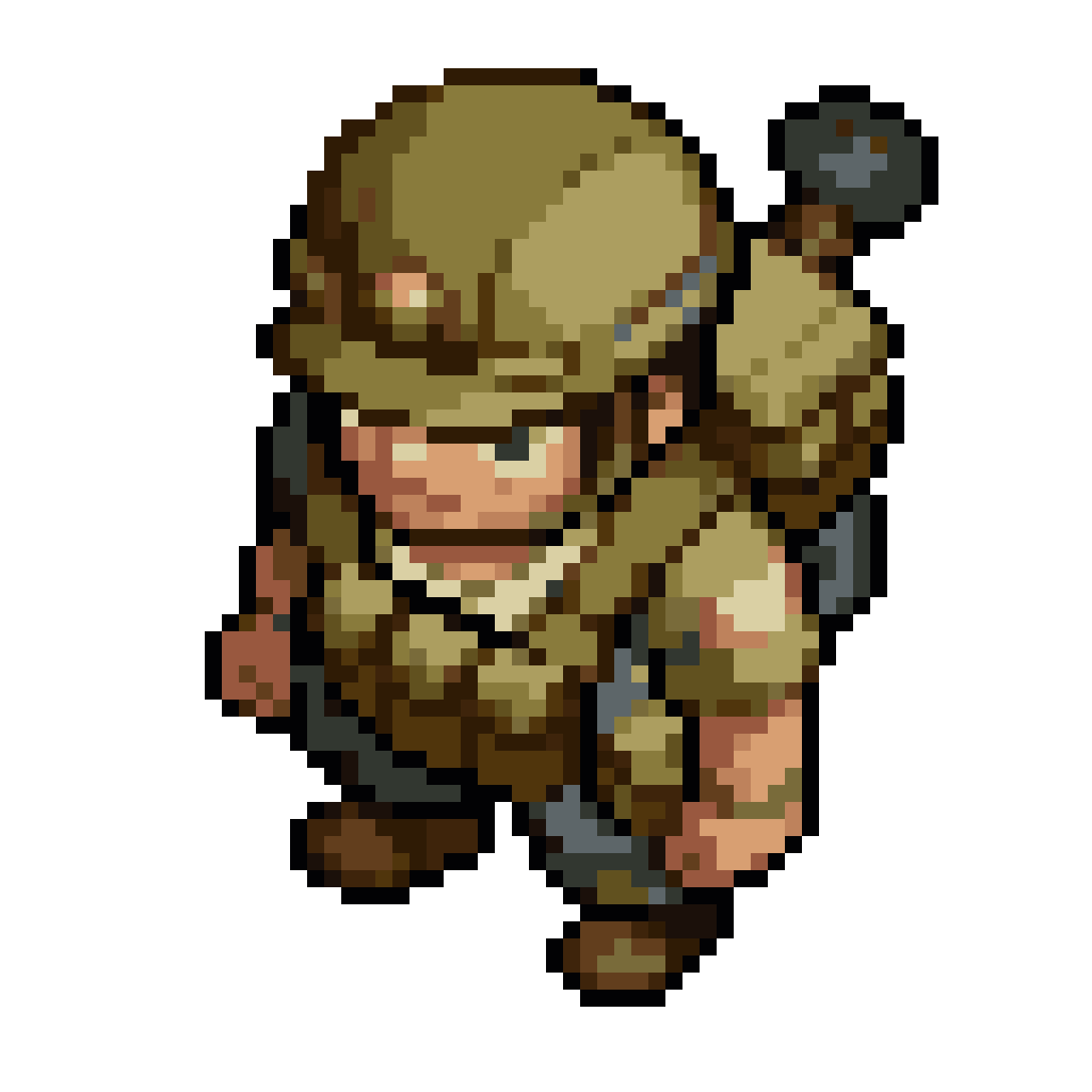 Top Down Modern Soldier pixel art