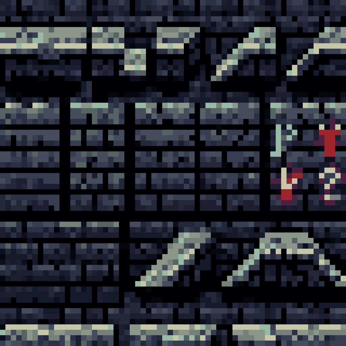 High-Contrast Dungeon Tileset pixel art