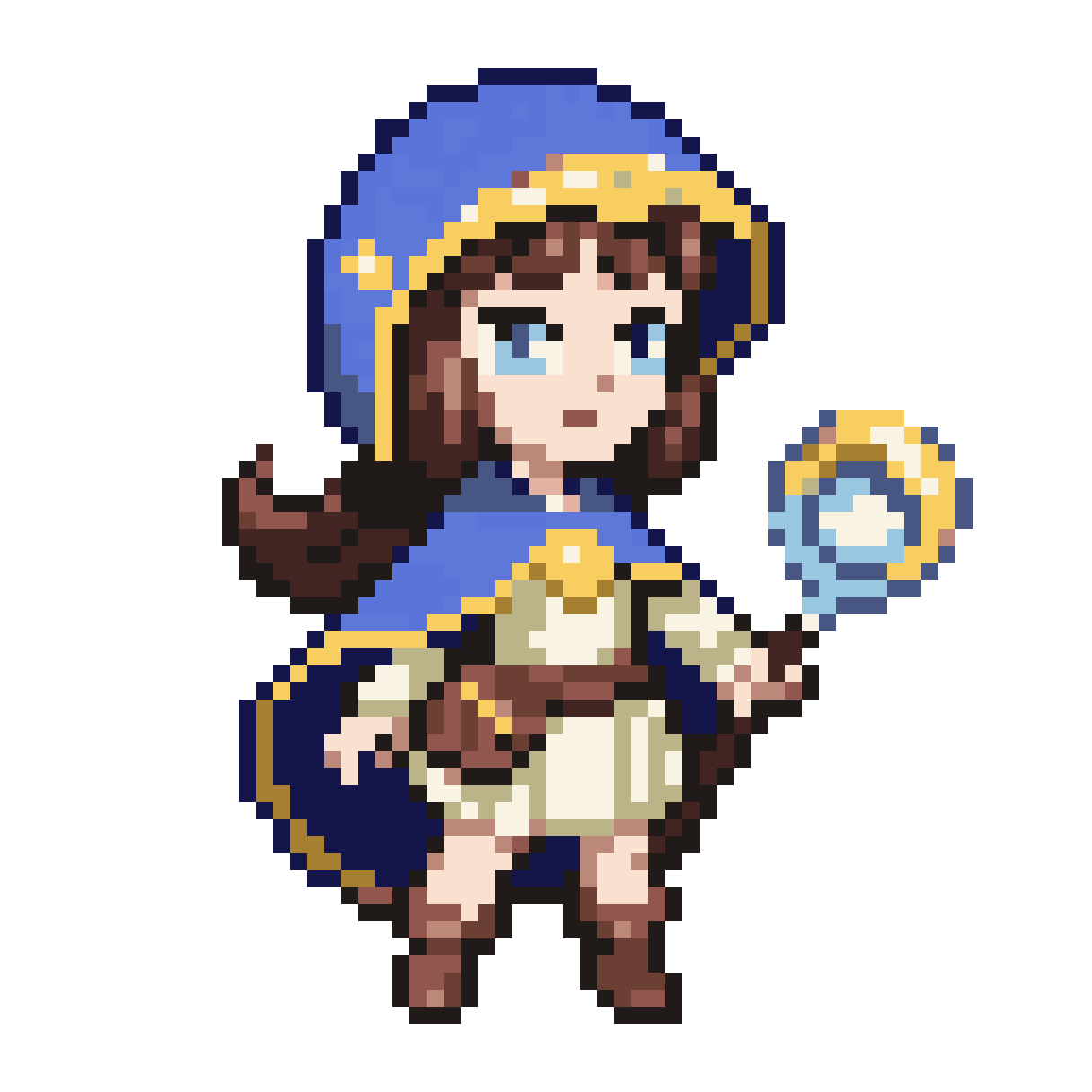 Luna the Moon-Mage Protagonist pixel art