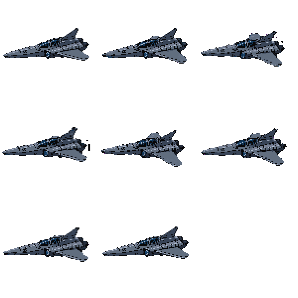 Futuristic Jet Fighter Hurt pixel art