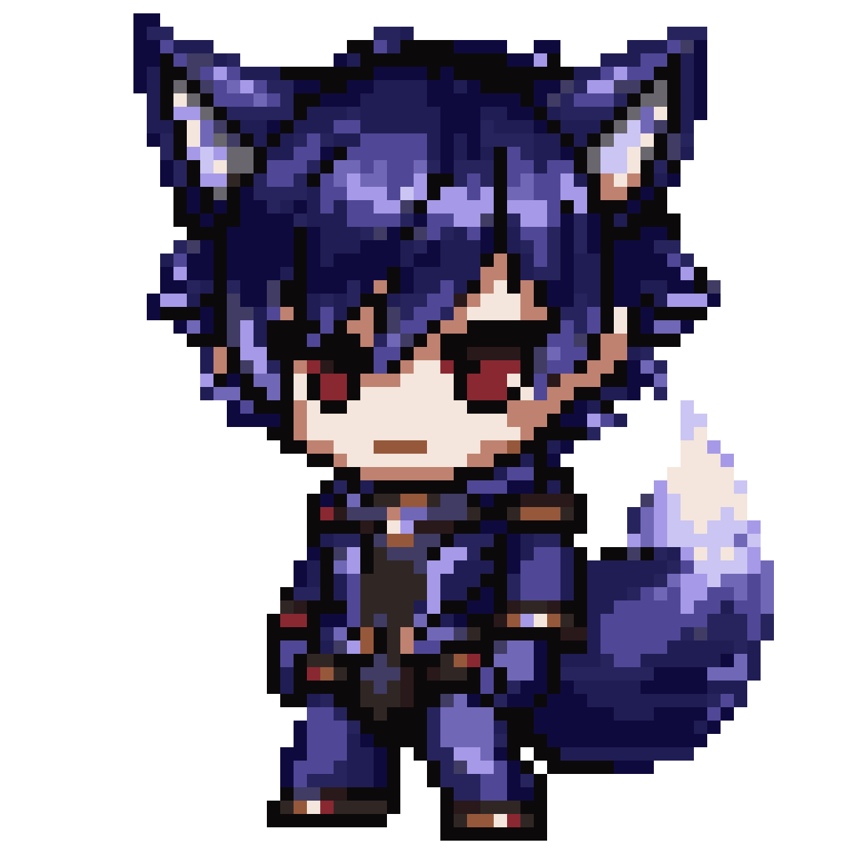 Chibi Wolf Human Hybrid Sprite pixel art