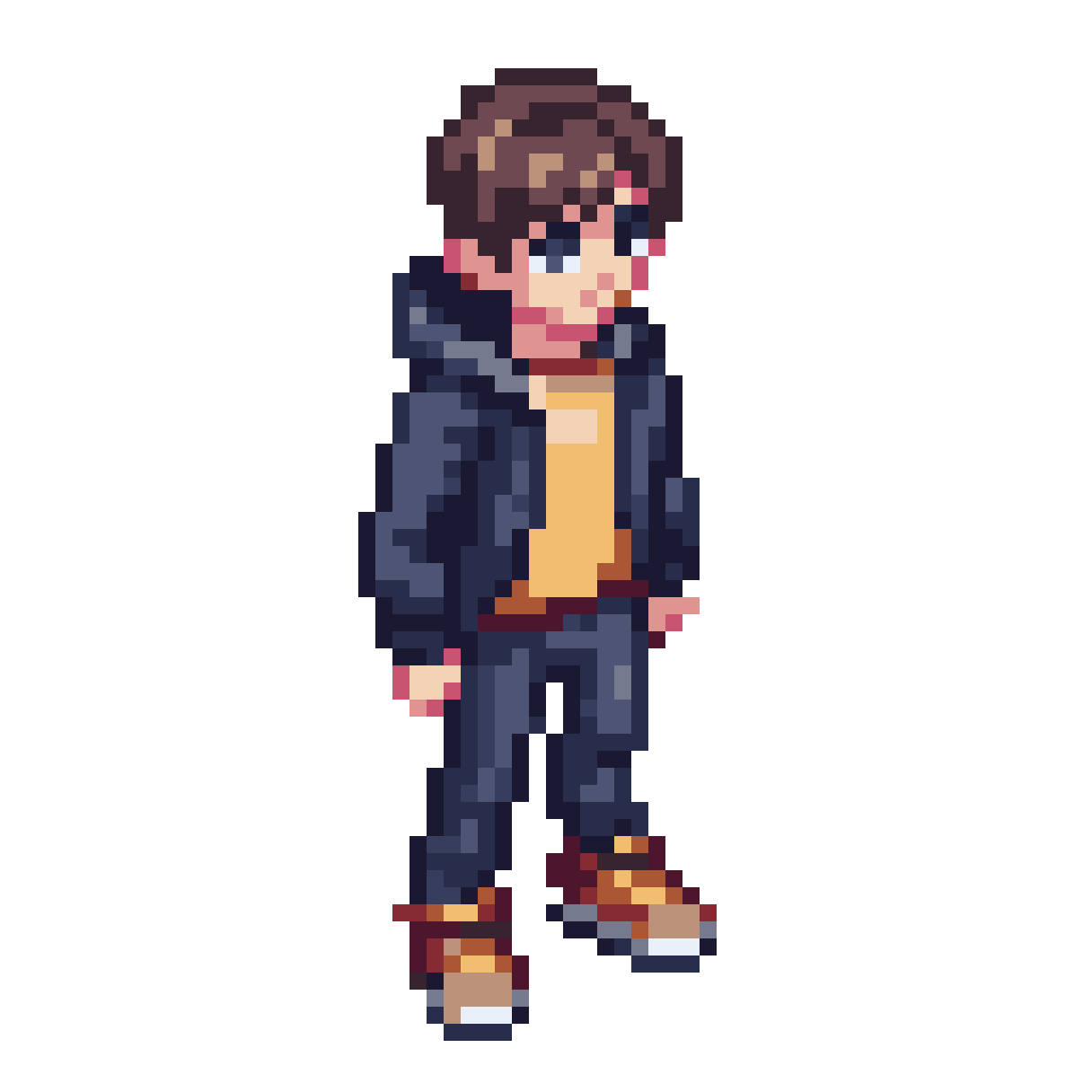 Young Hero Glitching in Virtual Realm pixel art