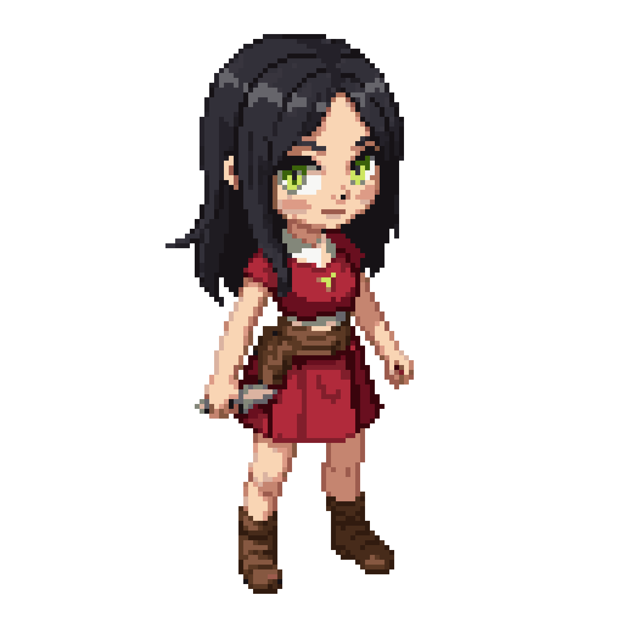 Cute Desert Girl Character Model pixel art