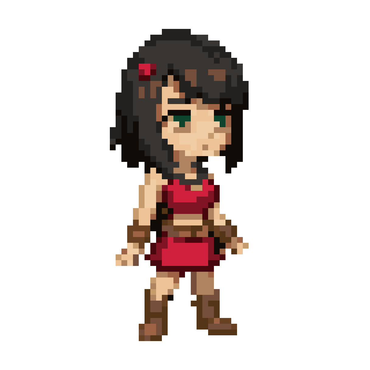 Cute Desert Girl Character Model pixel art