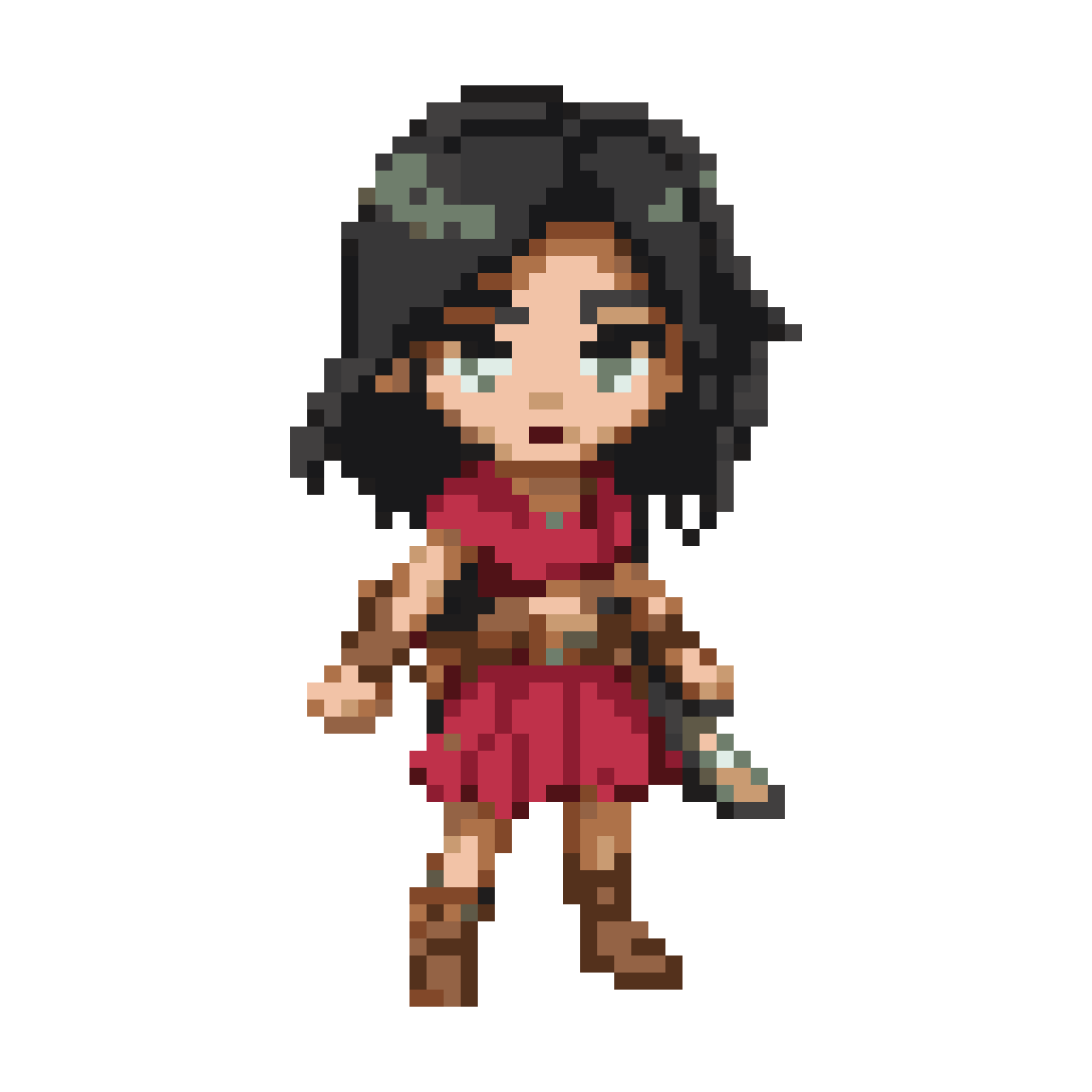 Cute Desert Girl Character Model pixel art