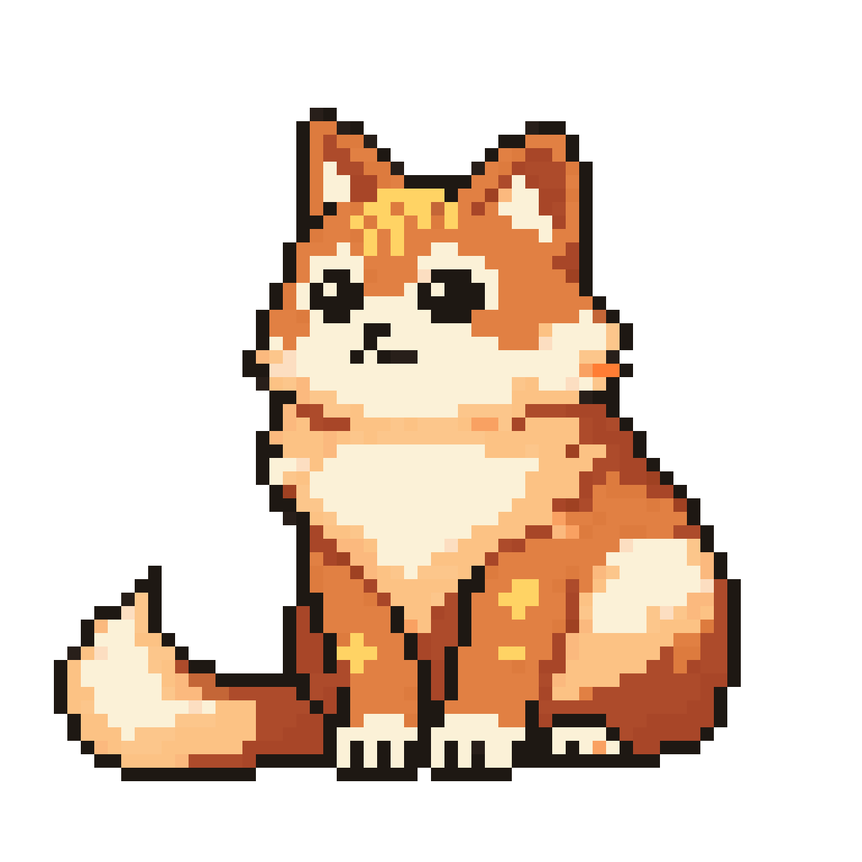 Persian ginger cat sprite actions pixel art