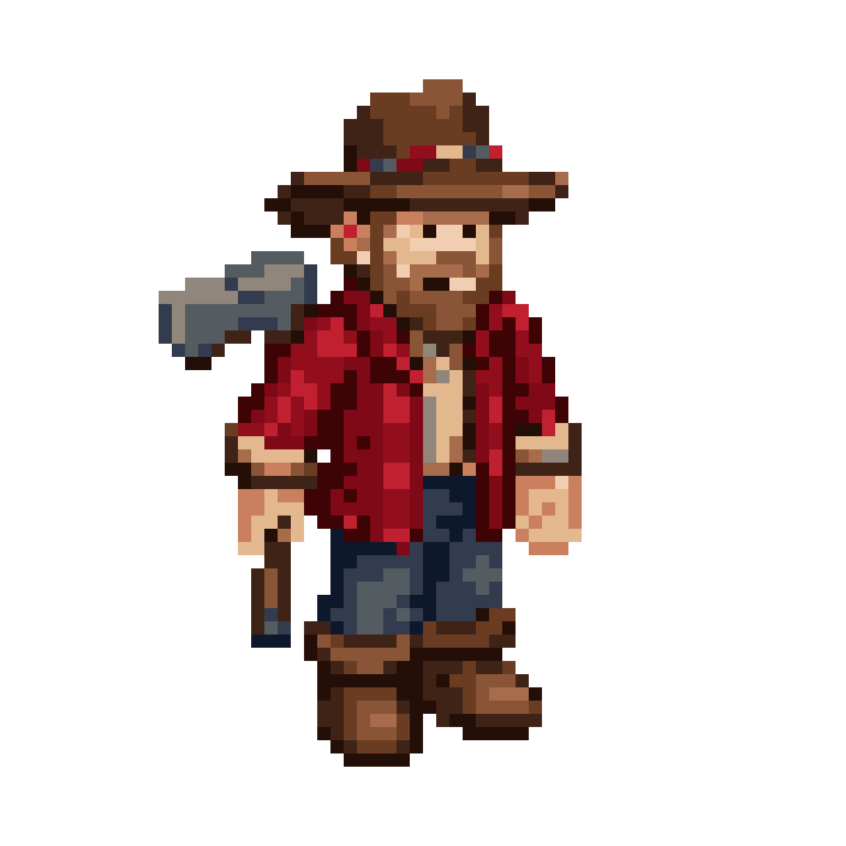 Friendly Lumberjack Character Sprite pixel art