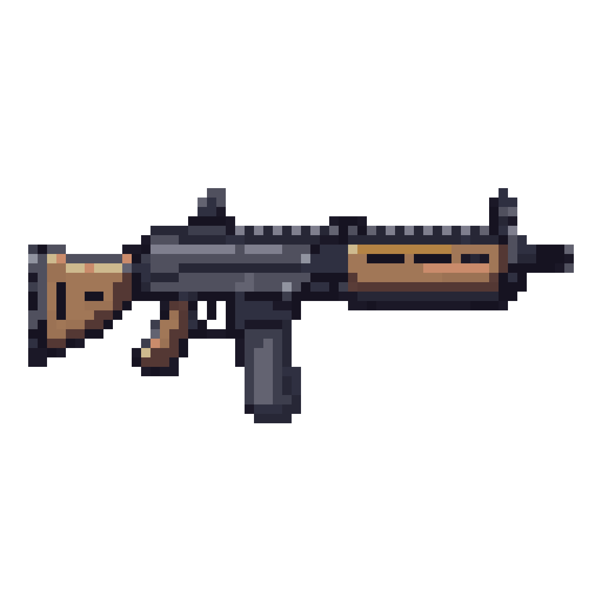 gun sprite in fps perspective pixel art
