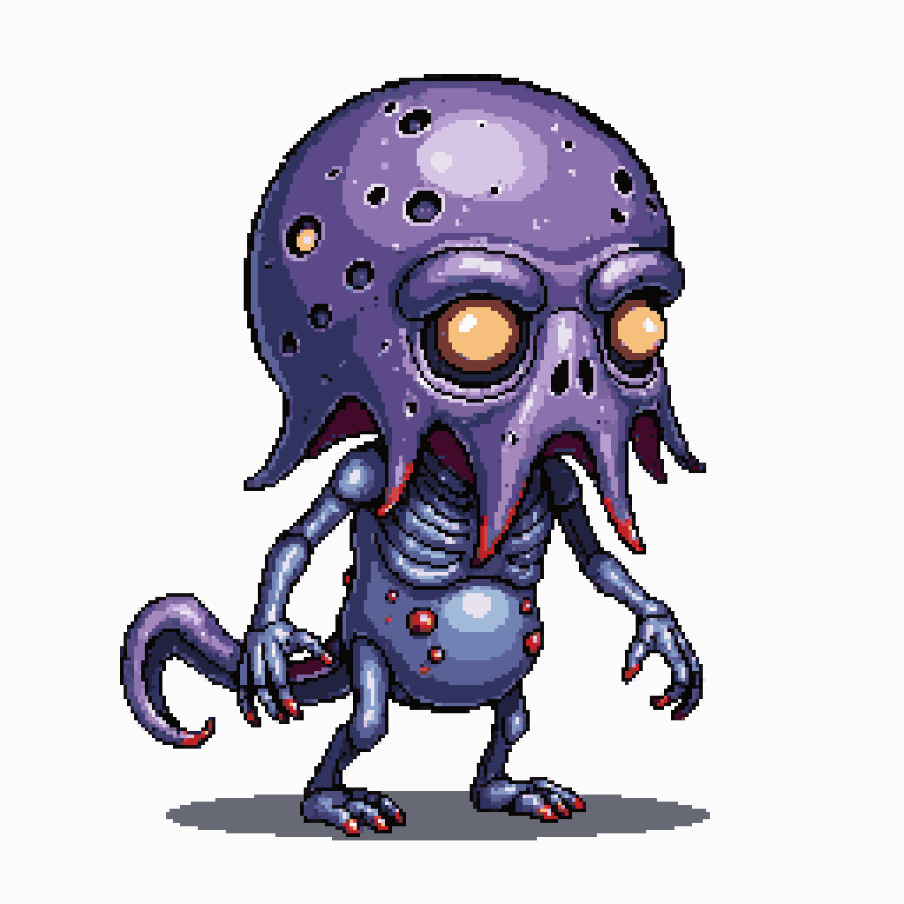 Giant Zombie Baby with Tentacles pixel art