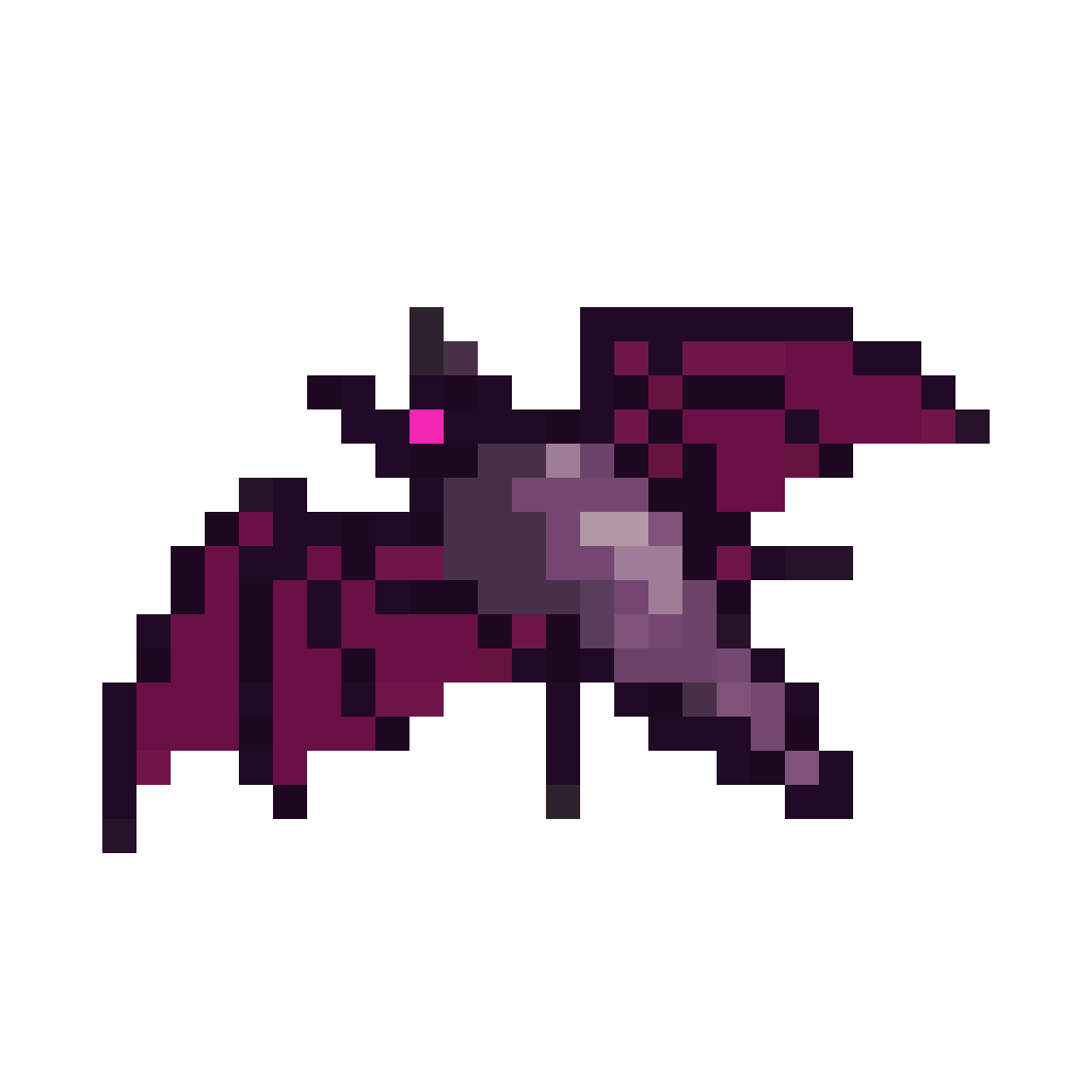 Japanese bobtail bat, sitting idle, pixel art