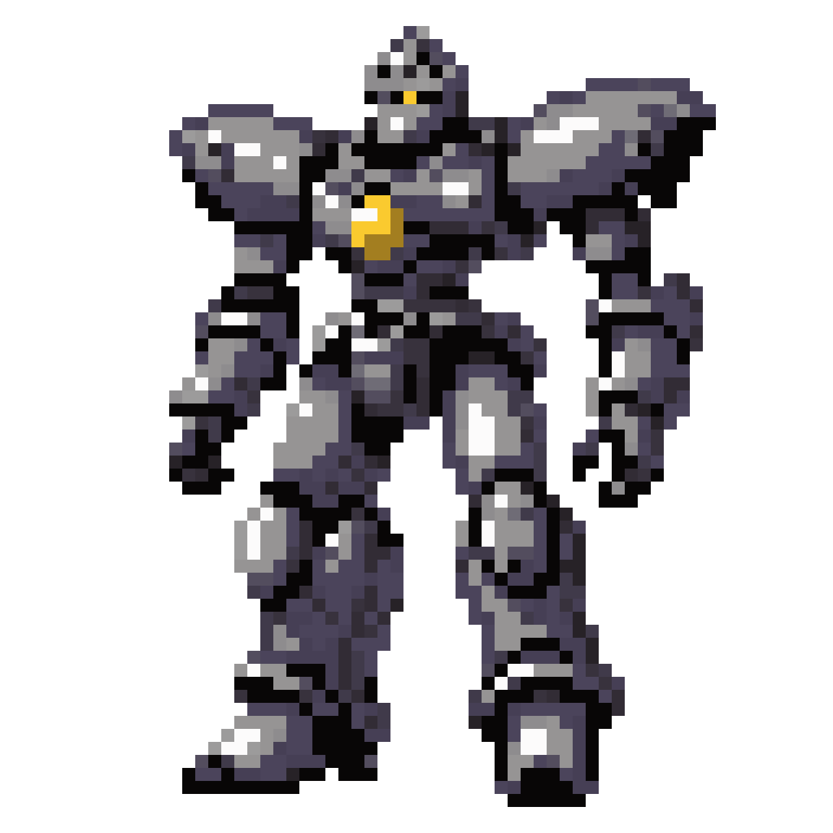 Full Body Robot with Magic and Technology pixel art