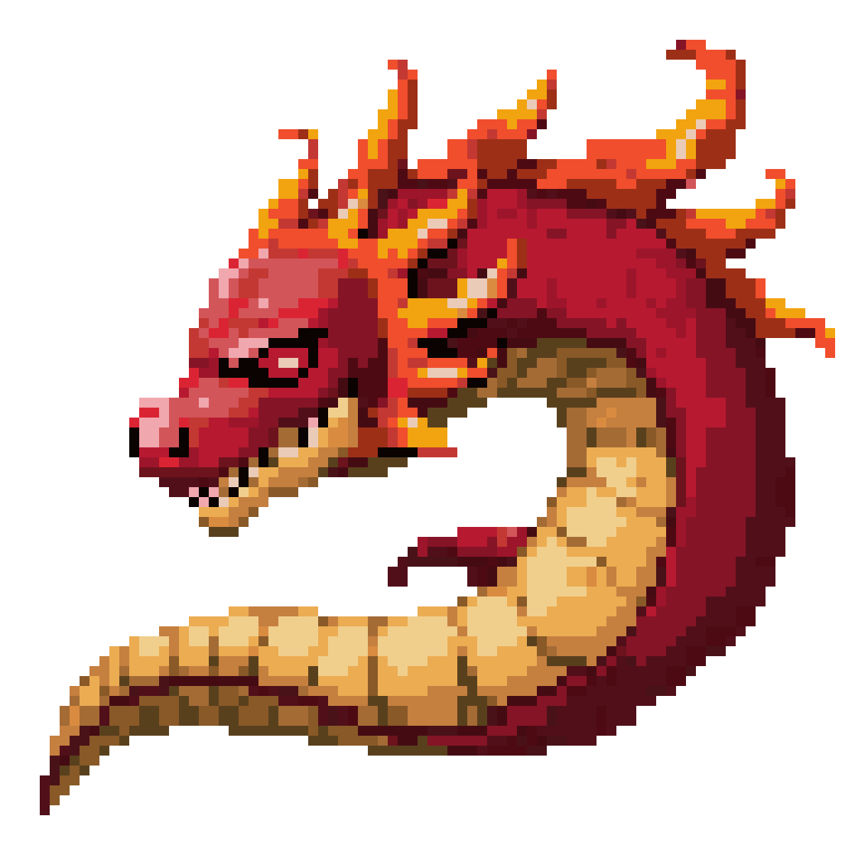 a red fire dragon pixel art