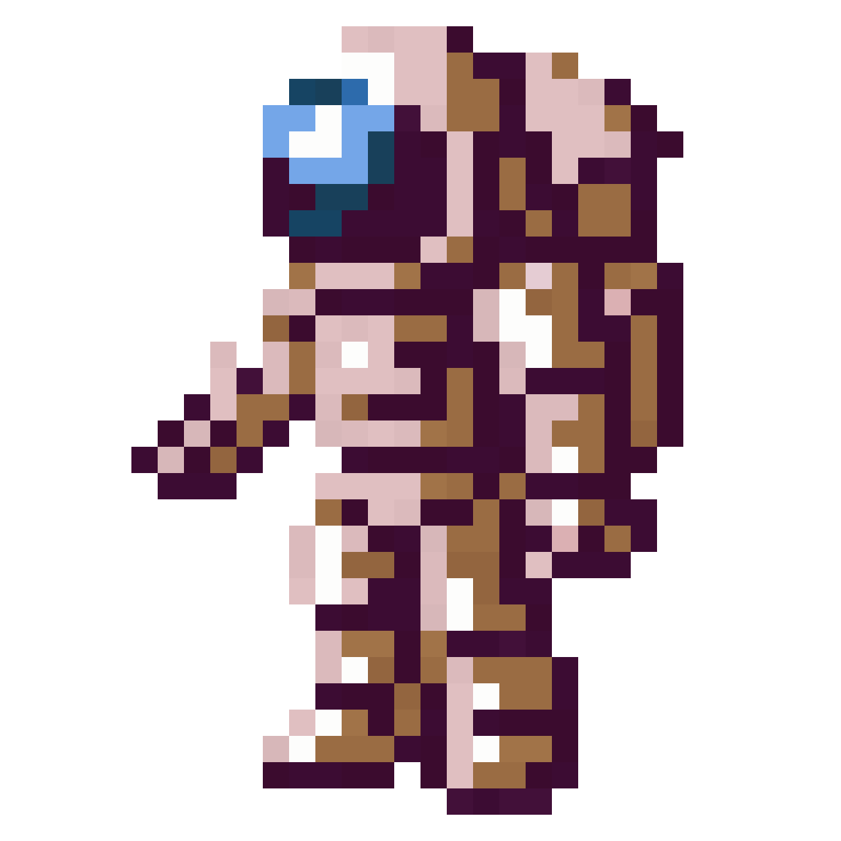 arm-less astronaut in SNES style pixel art